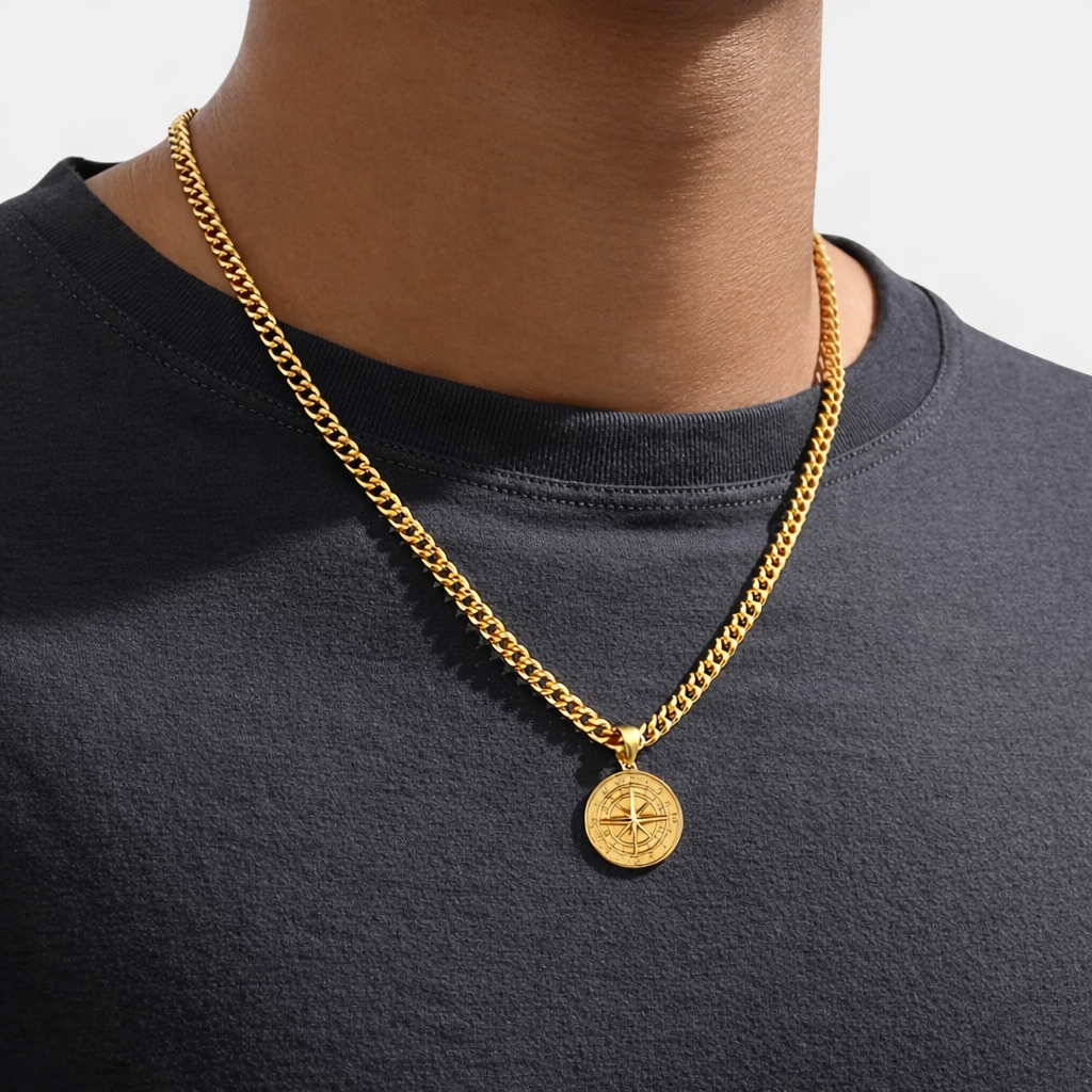 Noviqlo | Stainless Steel Coin Pendant Necklace