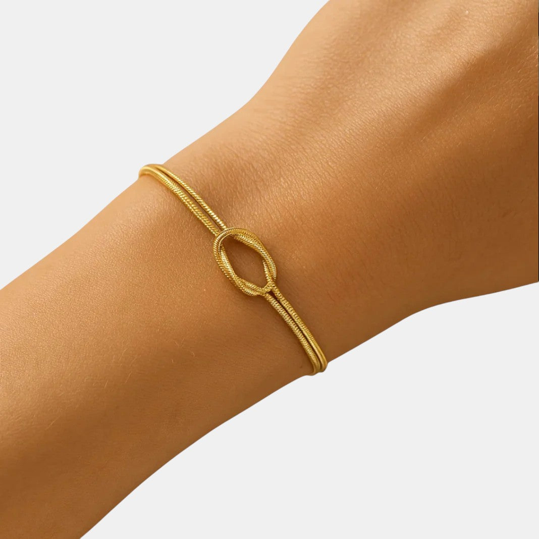Noviqlo | Knotted Snake Chain Bracelet Gold Colour