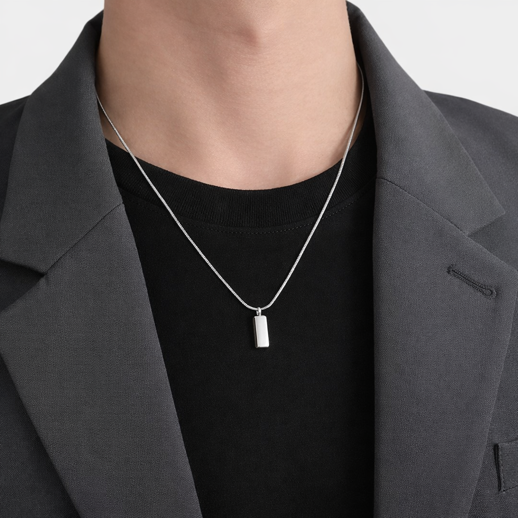 Noviqlo | Stainless Steel Bar Pendant Necklace 4mm