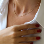 Noviqlo | Gold Colour Rectangular Link Chain Necklace