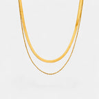 Noviqlo | Double Layer Gold Colour Snake Chain Necklace
